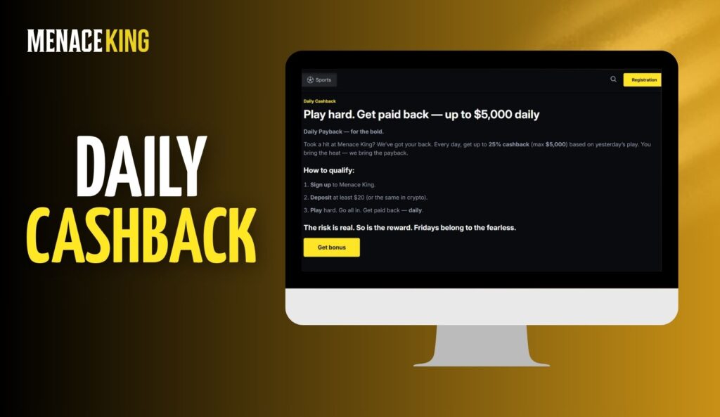 MenaceKing India Daily Cashback overview