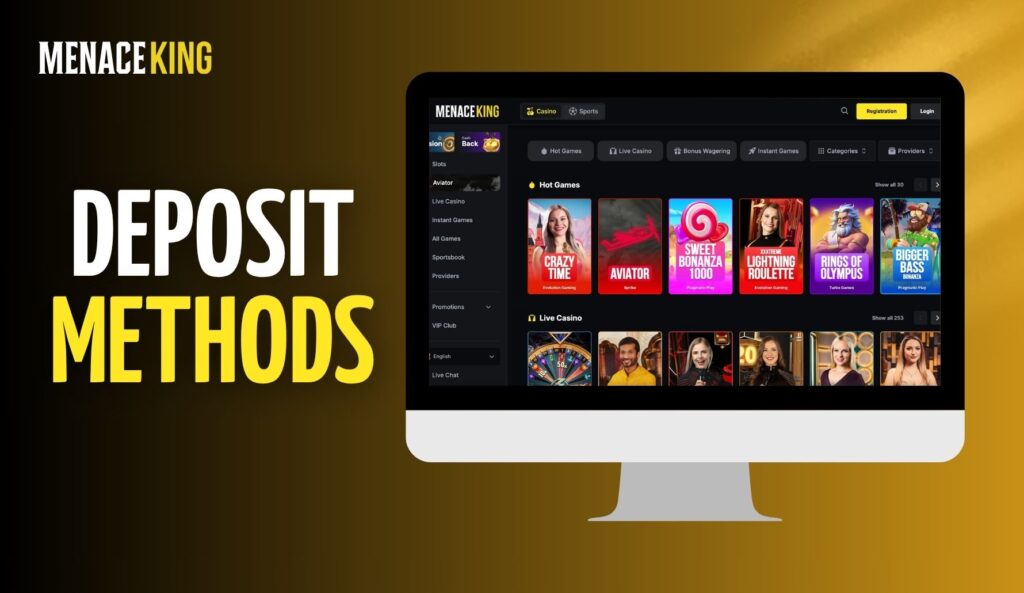 Deposit Methods in MenaceKing Indian site