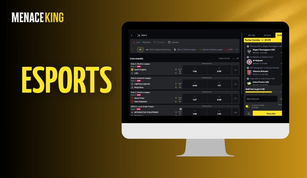 Esports betting at MenaceKing India website