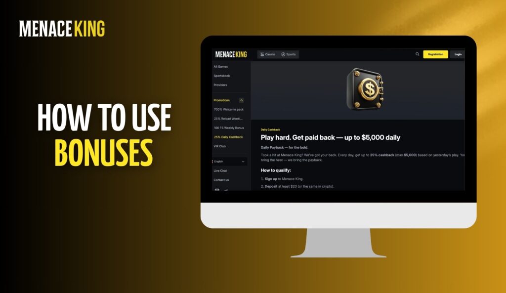 How to Use the MenaceKing India Bonuses