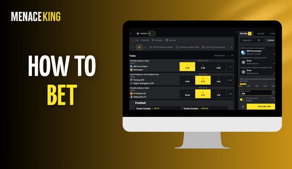 How to bet in MenaceKing Indian website