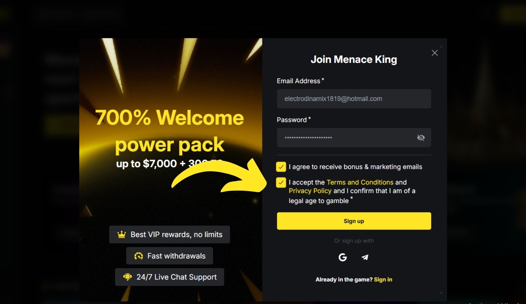 MenaceKing India Set up newsletters info