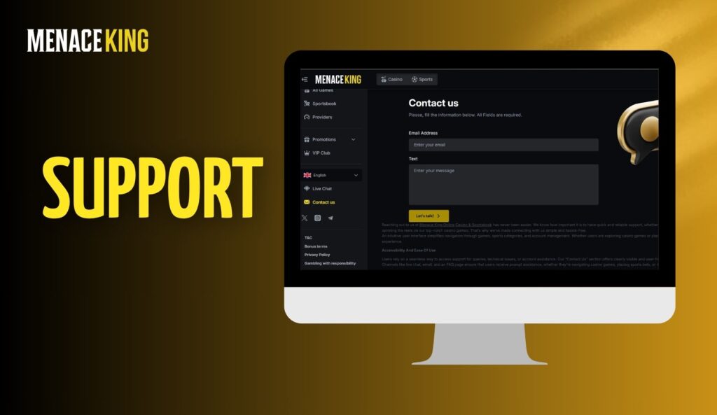 Support MenaceKing India gaming website